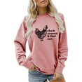 thumbnail image 1 of Huaizzzy Haut à Imprimé Lettres et Poulet pour Femmes, Chandail à Col Rond Décontracté, Chandails en Molleton Confortables à Fermeture Éclair, Veste Contrastée à Fermeture Éclair Complète, Veste Habillée à Capuche Zippée pour Femmes, Vestes Graphiques, 1 of 3