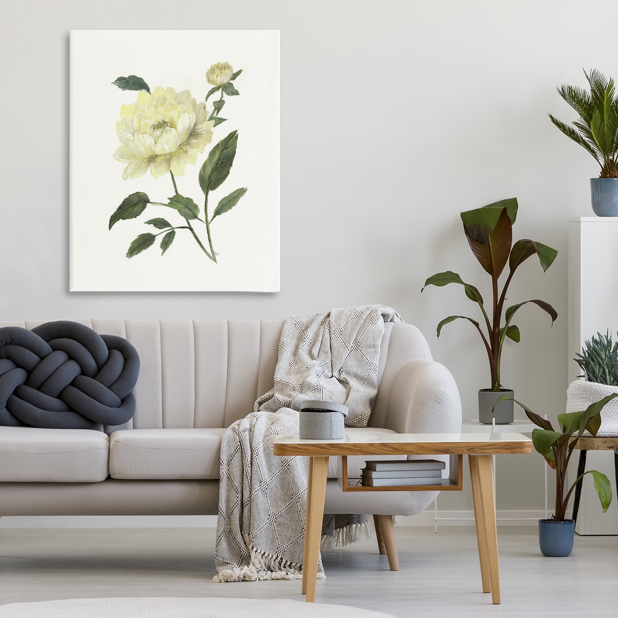 Stupell Industries Cream Garden Peony with Buds Canvas Wall Art, design by Nan