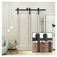 thumbnail image 2 of I-Shaped Bent Sliding Barn Door Hardware,4-16FT Black Track Roller System For Kitchen Door Intreior Door ,Long Lasting, 2 of 6