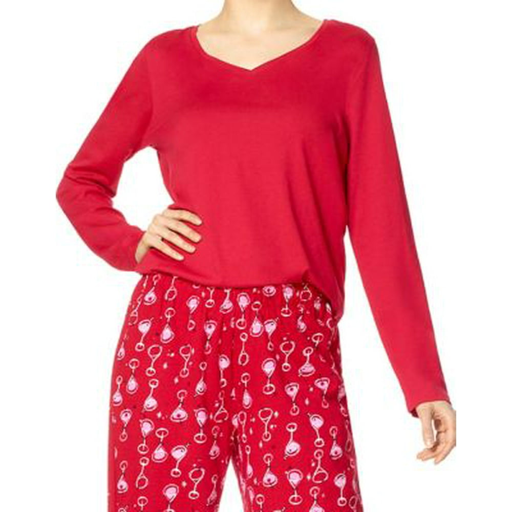 Hue - Long Sleeve Pajama Top - Walmart.com - Walmart.com