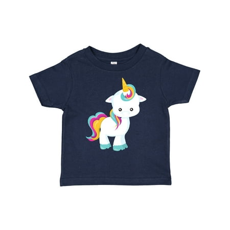 

Inktastic Cute Little Unicorn Unicorn With Rainbow Tail Girls Toddler T-Shirt