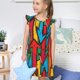 thumbnail image 4 of Fotbe Colorful Arrow Graffiti Pattern Vestido de Dormir para Niñas de 3 a 10 Años, Mangas Cortas, Estilo Princesa, Pijama Camisón con Mangas Voladas-Medium, 4 of 6