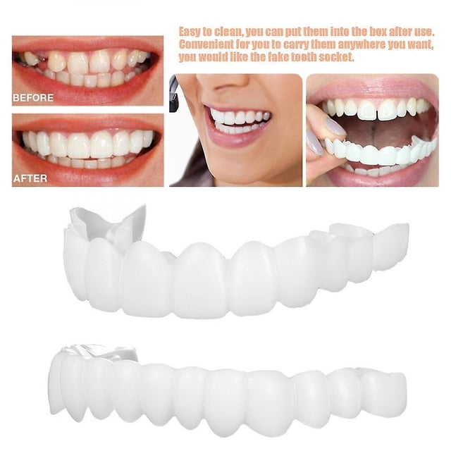 Dentaduras postizas a presión, carillas dentales superiores e inferiores, juego de fundas para dientes HGJ LOX