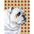 thumbnail image 1 of 11 x 15 In. Bulldog English Fall Leaves Portrait Flag, Garden Size, 1 of 1