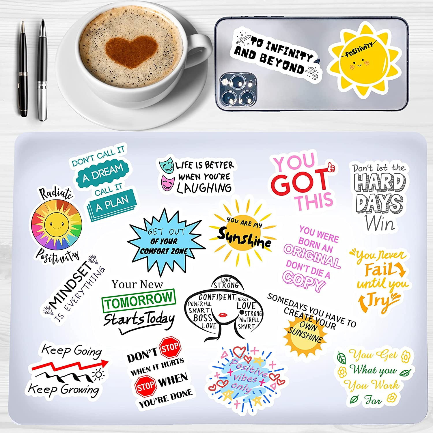 100 Inspirational Words Stickers Pack Motivational Quote