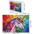 thumbnail image 4 of Stained Glass Unicorn 1000 Piece Puzzle for Adults, Colorful Mosaic Jigsaw, Fun Family Game Night, Relaxing Home Decor, Unique Challenging Puzzle for Women, Seniors, 30x20 in, 4 of 8