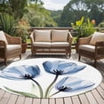 thumbnail image 5 of Blue Tulip Round Area&nbsp;Rug 6ft Flower Farmhouse Non-Slip&nbsp;Washable Circle Rugs Soft Felt Indoor Floor Mat for Bedroom Kitchen Living Room Bathroom, 5 of 9