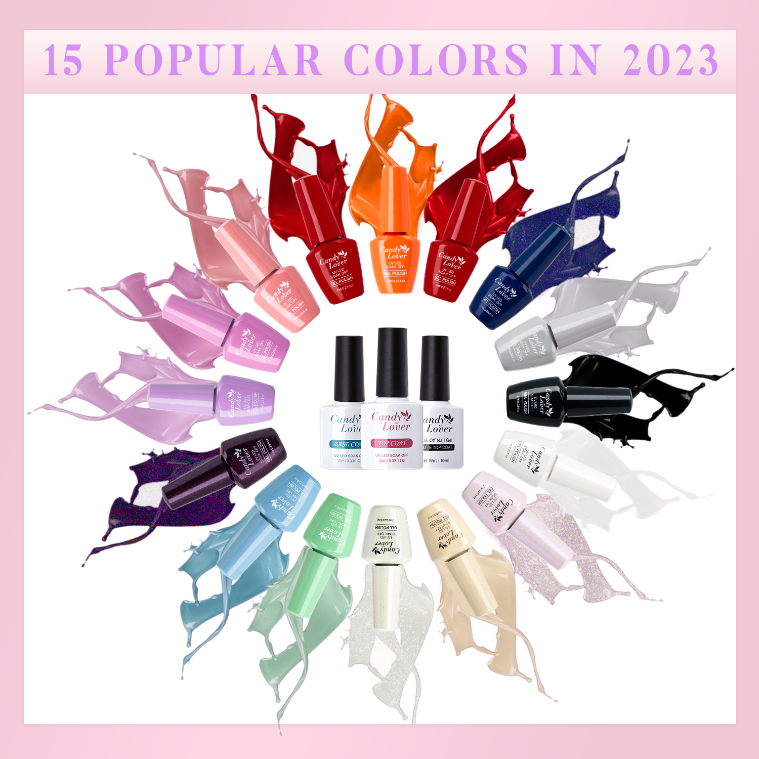 Candy Lover Gel Nail Polish Kit with 72W UV Lamp, 15 Colors photo 3
