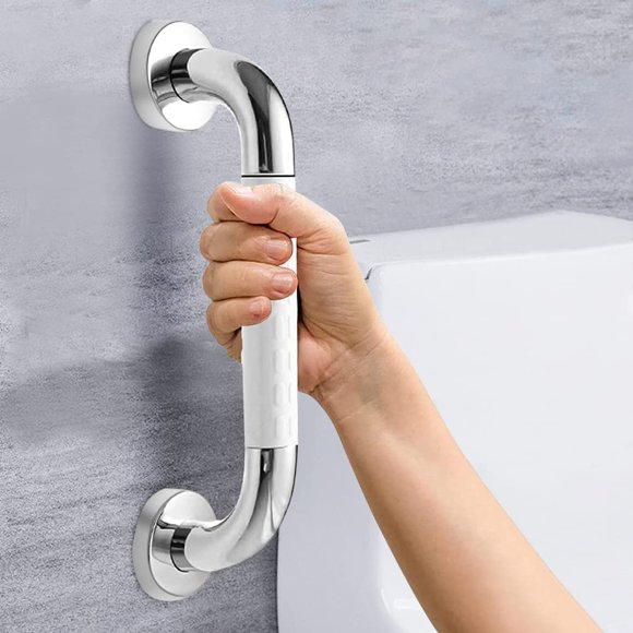 Tatum88 Barre de Douche à Saisir, Poignée Antidérapante Barre de Saisie, Barre de Saisie Murale en Acier Inoxydable, Poignée de Sécurité pour Baignoire pour Douche Ou Toilette, Salle de Bain, Cuisine, Escalier (30 cm Blanc)