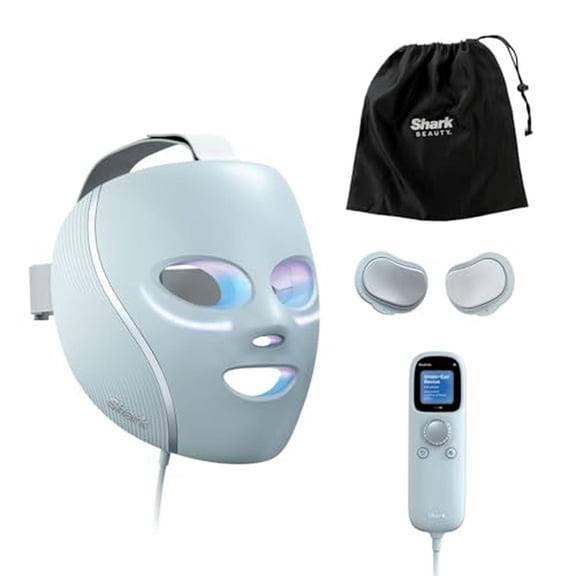 SHARK, Máscara de Luz Led CryoGlow, Tecnología Refrescante para Debajo de los Ojos, Luces Led Roja,