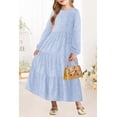 thumbnail image 4 of Vestido largo MITILLY para niñas, azul claro, floral, de 6 a 12 años, 4 of 5