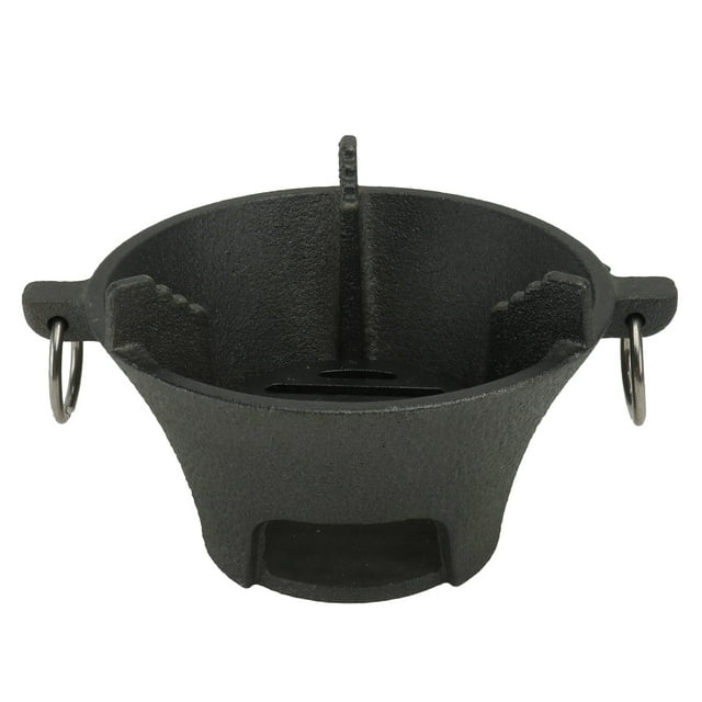 barbacoa de hierro redonda para exteriores, ideal para acampar.