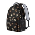 thumbnail image 2 of Dog Paw Print Black Pattern Backpack for School, Cute School Bag with Adjustable Shoulder Straps and Padded Back, 15.3"x11"x6.7", 2 of 5