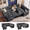 Gray, variant on 8 Seat U-Shaped Modular Sectional Sleeper Sofa with Pull Out Bed/Reclining Backrest/USB Port/Table/LED Light,Tool-Free Assembly,Chenille Black
