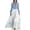 Light Blue, variant on Ecqkame Women's Boho Long Dresses Empire Waist Flowy V Neck Long Sleeve Dress Casual Loose Flower Print Lightweight Dresses White M