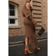 thumbnail image 5 of Conjunto Vestido Maxi y Suéter para Mujer PRETTYGARDEN Marrón Talle S, 5 of 8