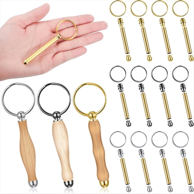 Kit de 12 Llaveros para Torneado Madera, Accesorios Mandril Regalos Carpintería.