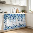 thumbnail image 3 of Spring Blue Floral Cabinet Curtain 28"W x 51"L, Farmhouse Weeping Floral Leaves Wood Dust-Proof Privacy Curtain for Closet Shelves Self Adhesive, Sink Skirt for Bathroom Vanity Kitchen Laundry Room, 3 of 9