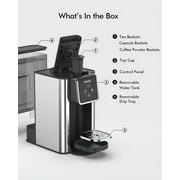 SIFENE 3-in-1 Single Serve Coffee Maker, Compatible with K Cup Capsules & Grounds, Tea Maker, 6-10 Oz Brew Sizes, 50 Oz Removable Reservoir, Fast Brew, Compact Design, 120V 1150W, Black