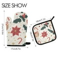 thumbnail image 2 of Yayeee Oven Mitts and Pot Holder Set of 4 Heat Resistant Kitchen Gloves Baking Hot Pad, Beige Christmas Candy Canes, 2 of 5