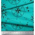 thumbnail image 2 of Soimoi Green Cotton Duck Fabric Direction Compass Nautical Print Fabric by Yard 42 Inch Wide, 2 of 3