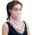 thumbnail image 1 of AYYUFE Rose Flower Women Chiffon Anti-UV Thin Veil Scarf Neck Face Cover Shawl, 1 of 7