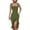 001Army Green, variant on Women's Sexy Ruched Bodycon Midi Dresses Square Neck Sleeveless Side Split Ruffle Hem Cocktail Party Tank Dress