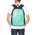 thumbnail image 4 of Sikiie Cyan Mint Marble Print Simple Backpack, Large Capacity Adjustable Shoulder Strap Campus Backpack Travel Sports Bag, Unisex, 4 of 6