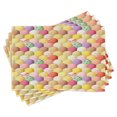 thumbnail image 1 of Ambesonne Ice Cream Place Mats Set of 4, Flavor Toppings, Standard Size, Multicolor, 1 of 6