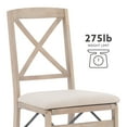 thumbnail image 5 of Linon Marlin Folding Dining Chair, Set of 2, Graywash/Beige, 5 of 13
