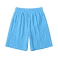 thumbnail image 4 of Edvintorg Bermuda Shorts for Women Knee Length Elastic Waisted Breathable Lightweight Loose Fit Casual Short Women Summer Clothes Sky Blue XXL, 4 of 6
