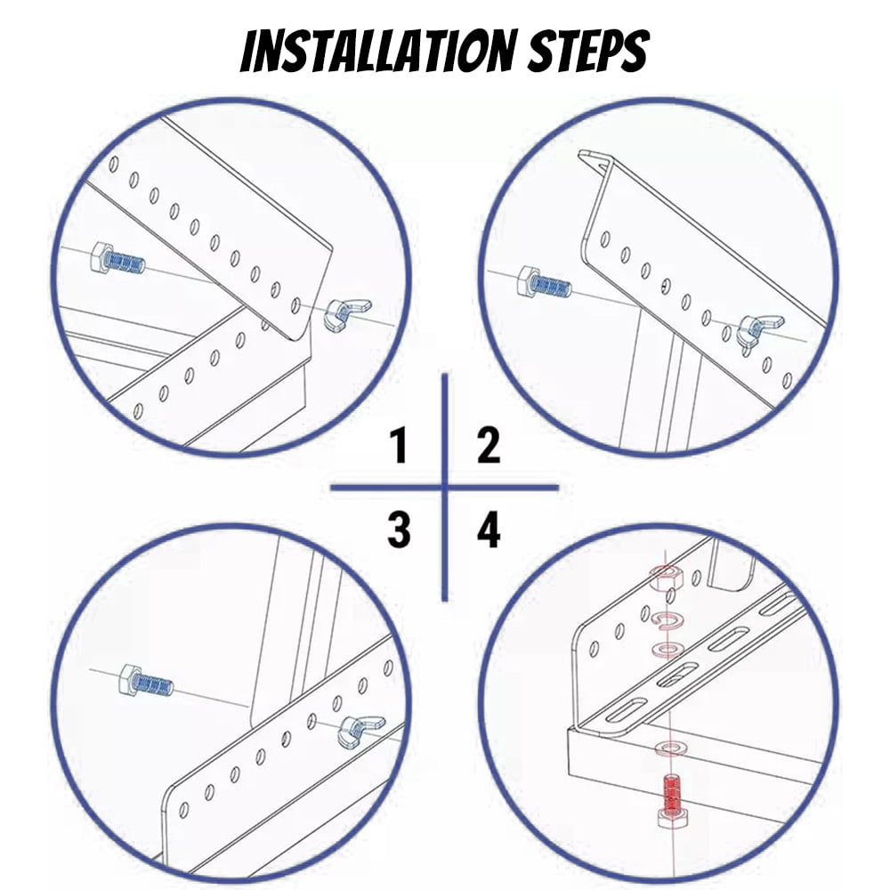 Ablink 22inch Adjustable Solar Panel Tilt Mount Brackets with Foldable Tilt Legs, Ideal for 100 - 150 Watt Solar Panel on Roof, RV, Boat, and Off-Grid (1 Set)