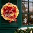 thumbnail image 3 of Dserfhy Christmas Snowman Wreath for Front Door Light Up Red/Blue Mesh Ribbon Candy Cane Wreath with Snowman Doll for Winter Home Wall Decor, 3 of 8
