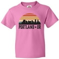 thumbnail image 3 of Inktastic Portland Oregon Skyline Retro Sunset Youth T-Shirt, 3 of 5