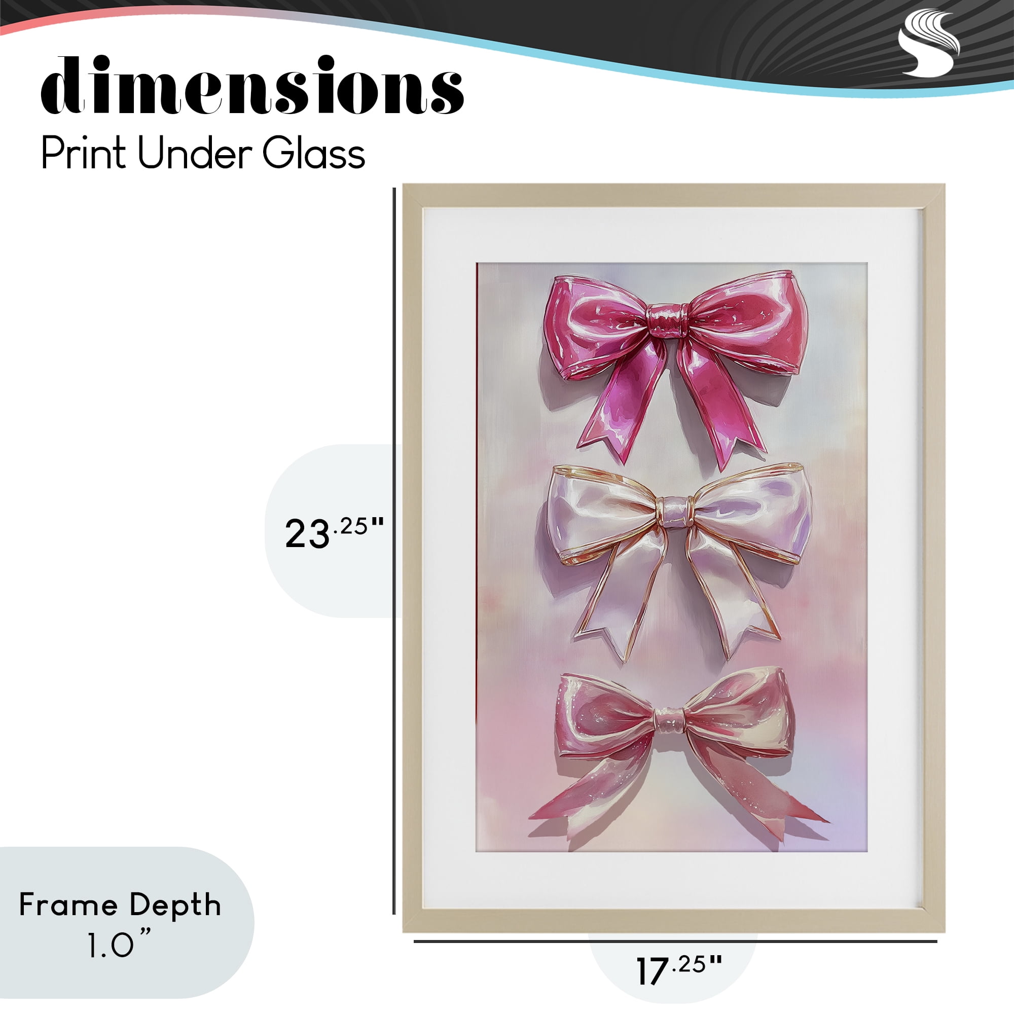 Stupell Industries Blush And Satin Bows Birch Framed Print Under Glass, design by Annabelle Hall