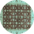 thumbnail image 1 of Ahgly Company Indoor Round Abstract Light Blue Modern Area Rugs, 6' Round, 1 of 4