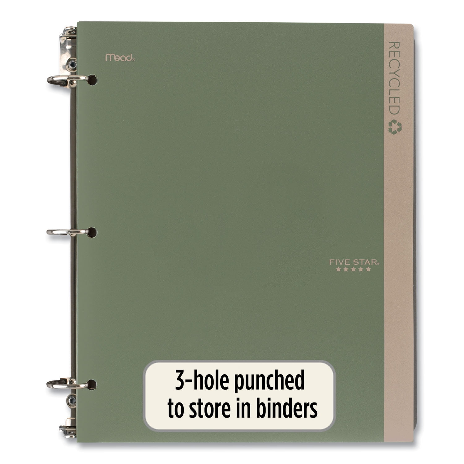 Recycled Plastic Two-Pocket Folder, 11" x 8.5", Randomly Assorted | Bundle of 5 Each