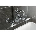 thumbnail image 4 of Kingston Brass KS2441PL Heritage Double-Handle Wall-Mount Bridge Kitchen Faucet, Polished Chrome, 4 of 7