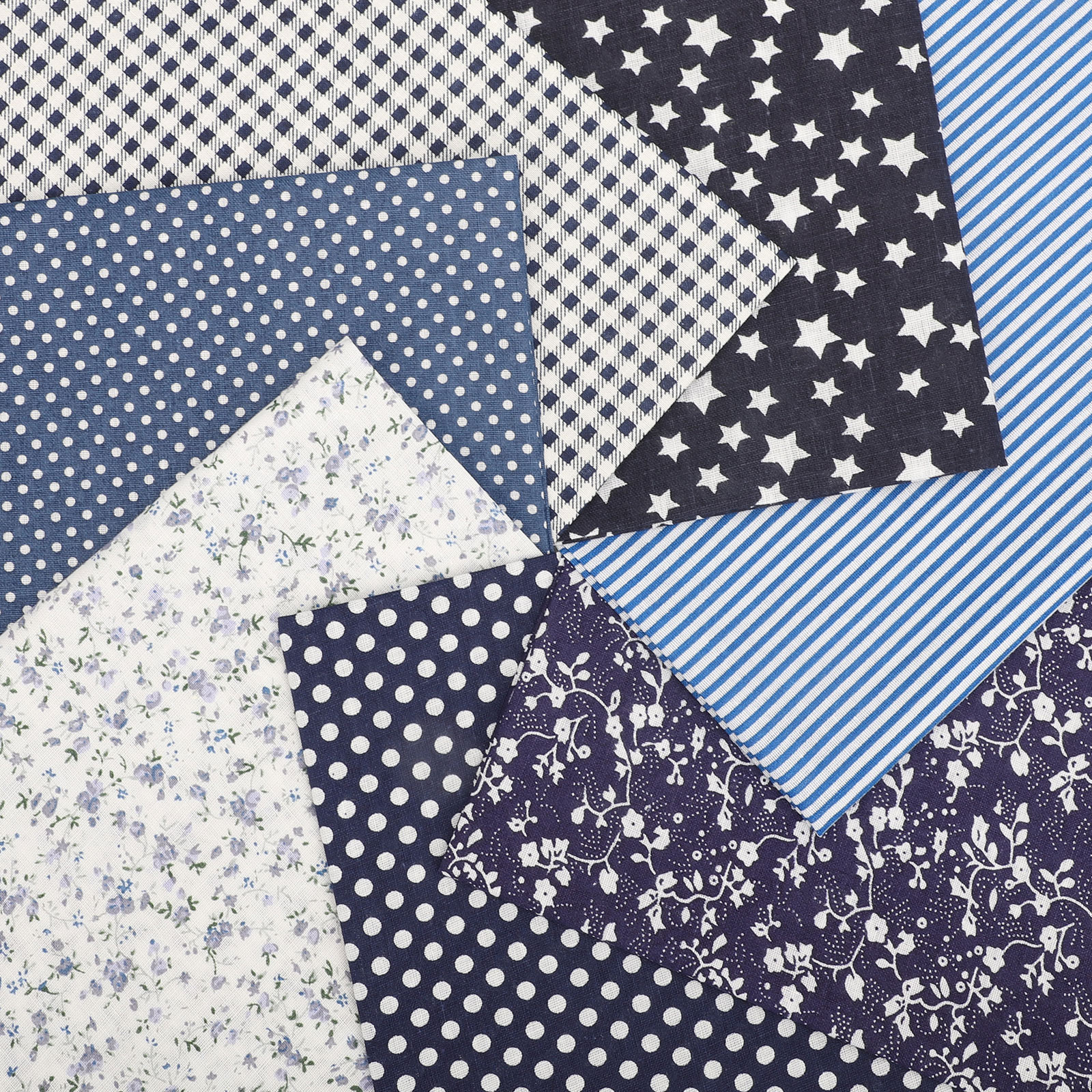 7pcs Pre-cut Floral Cotton Fabric Squares, EEEkit 20 x 20'' DIY Sewing Fabric Bundles for Quilting, Sewing, Patchwork & DIY Crafts
