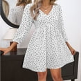 thumbnail image 4 of Zpanxa Summer Dresses for Women, Sun Dresses Women, Women's Summer High-end Temperament V-Neck Long Sleeve Dress, 4 of 8
