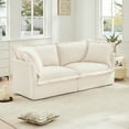 thumbnail image 4 of Newest Modern 2-Seat Sofa Couches for Living Room,2 Seater Sofa,Plain Chenille Deep Seat Sofa,Upholstered Cushion&Detachable Cover,Comfy Sofa Couch for Small Space,Apartment,Cream, 4 of 20