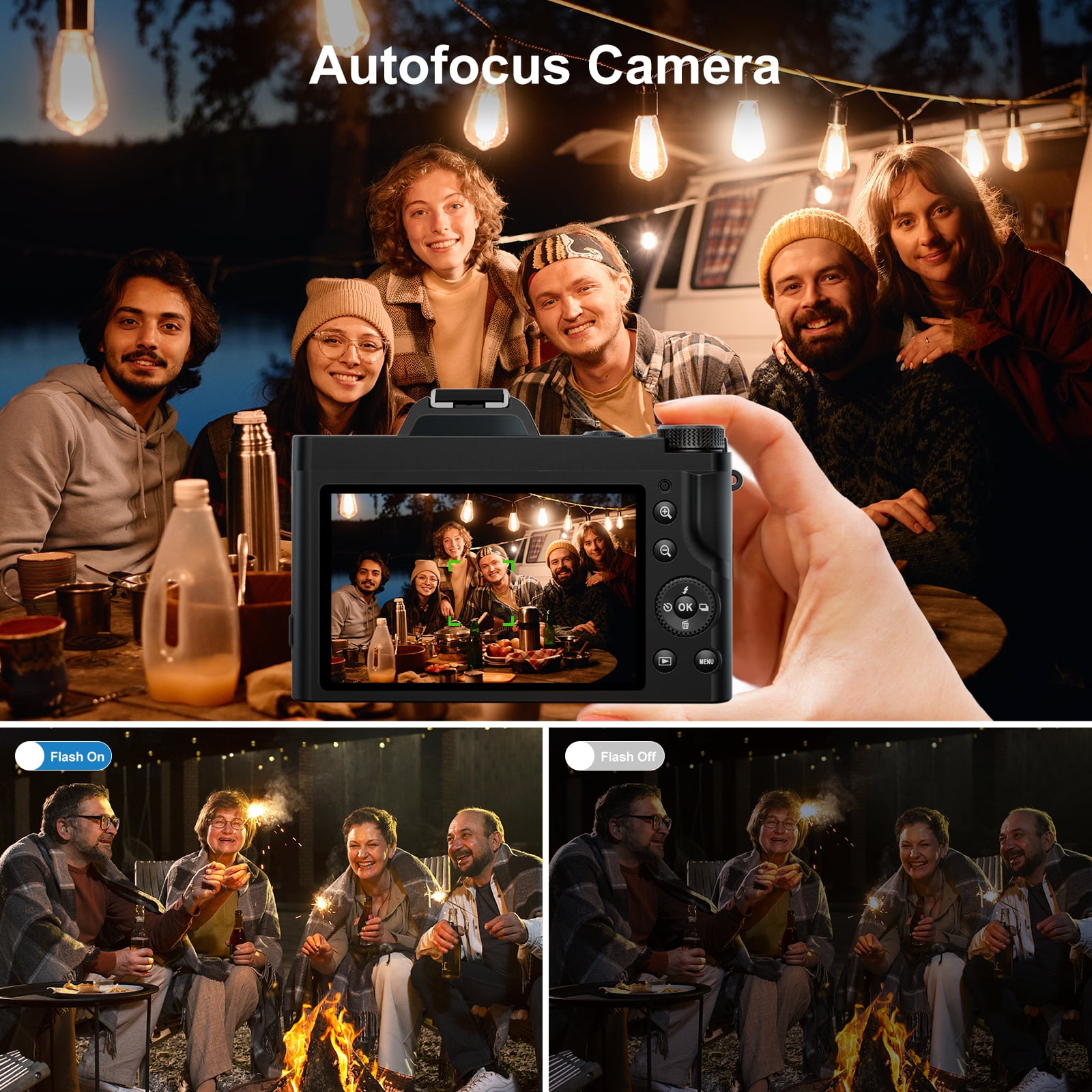 5K Digital Camera WiFi  Autofocus Vlogging Camera 48MP Compact Video Camera for Youtube with 32G SD Card UV Filter