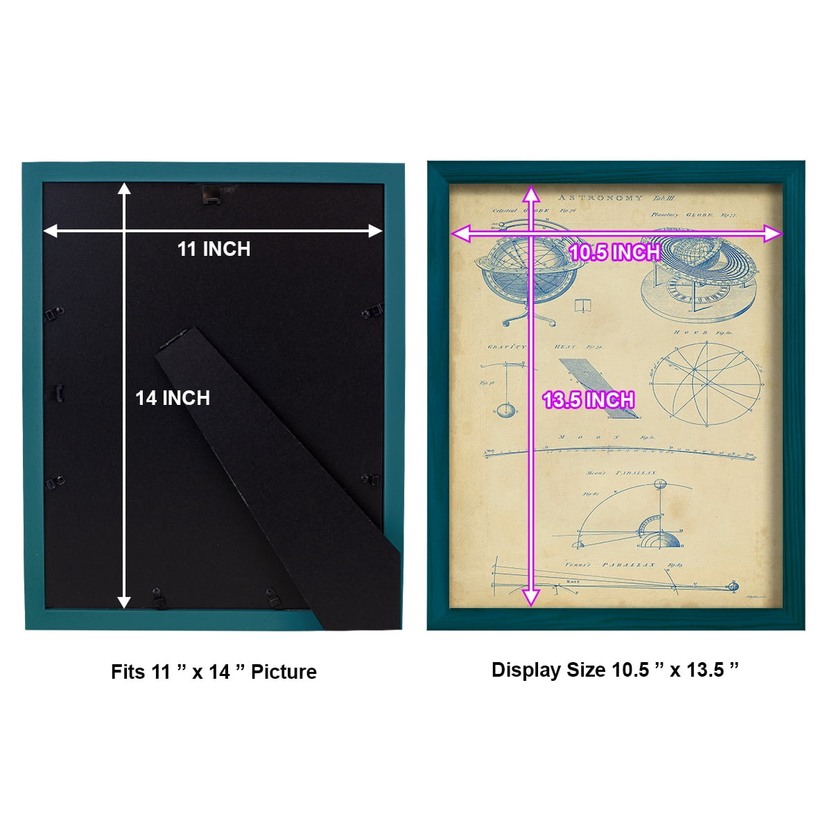 Vintage Astronomy III -Framed Print w/glass-Ocean Blue