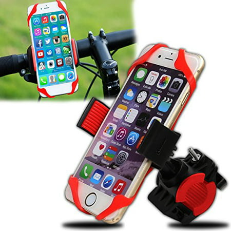 Zento Deals Cell Phone Bicycle, Motorcycle Holder- Universal Sporty Cellphone Holder -Safety Lock Bicycle Handlebar Clip (Best Christmas Mobile Phone Deals)