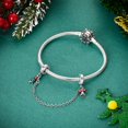 thumbnail image 4 of Cadena de seguridad con tope de silicona en forma de estrella, luna, sol, colibrí y árbol de Navidad de plata de ley 925, apta para pulseras DIY, joyería de cumpleaños, 4 of 5
