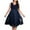Navy, variant on Puyaiuu New Maxi Dresses for Women 2025 Women's Casual Plus Size V-Neck Solid Color and Printed Short Sleeve Bohemian Dress Swing Dress Summer Dresses for Women