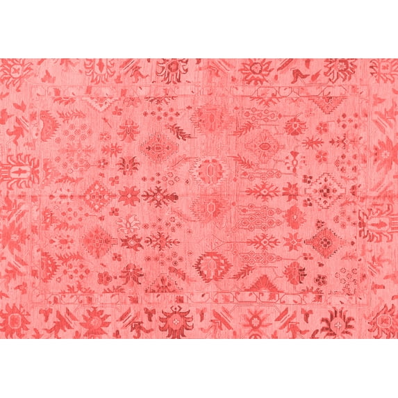 Ahgly Company Machine Washable Indoor Rectangle Oriental Red Traditional Area Rugs, 3' x 5'