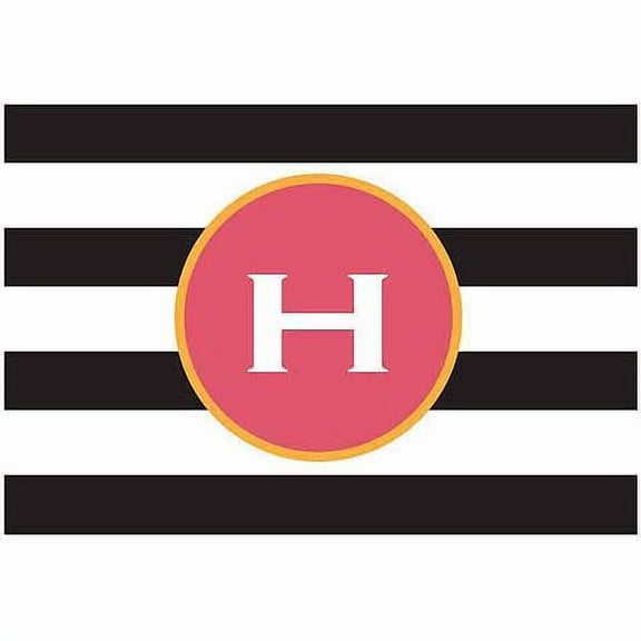 Personalized Black and White Stripes Doormat