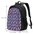 thumbnail image 5 of Xecao Skull flower blue for Travel Laptop Backpack, USB-Charging-Enabled, Spacious Business Backpack for Men and Women,College School Computer Bag, 5 of 7