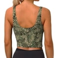 thumbnail image 3 of Lsque Green Snake Skin Printed Women'S Sports Bra, Compression, Moisture Wicking, High-Impact Sports Bra For Women,Supportive sports bra-Large, 3 of 9